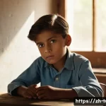 투르크메니스탄 대통령 사파르무라트 니야조프 - **Prompt 1: A Pensive Young Leader's Origins**
    A young boy, around 8-10 years old, with a seriou...